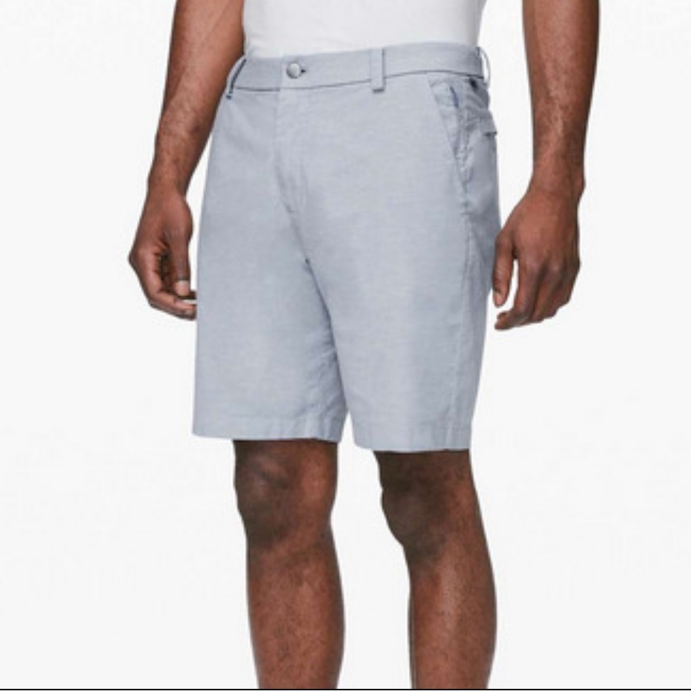 Lululemon men’s quick Oxford commission baby blue shorts size 34